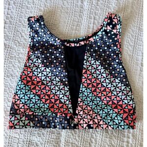 Victorias Secret Vintage Sports bra Small Black Multi Sheer Panels Unlined